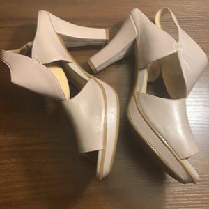 Slingback peeptoe high heel platform sandal